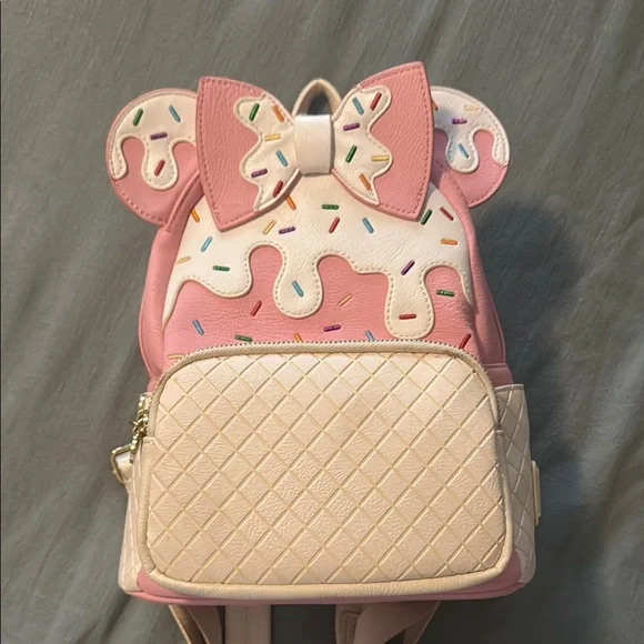 Authentic IceCream Minnie Mouse Mini Loungefly Bookbag Loungefly Minnie Pink Ice Cream New | Mercari main image 4